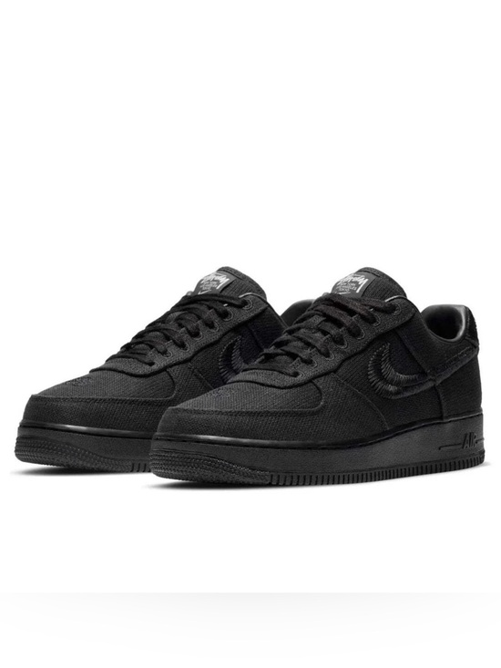 Nike Air Force 1 Low Triple Stussy Black Sneakers size 10.5 men